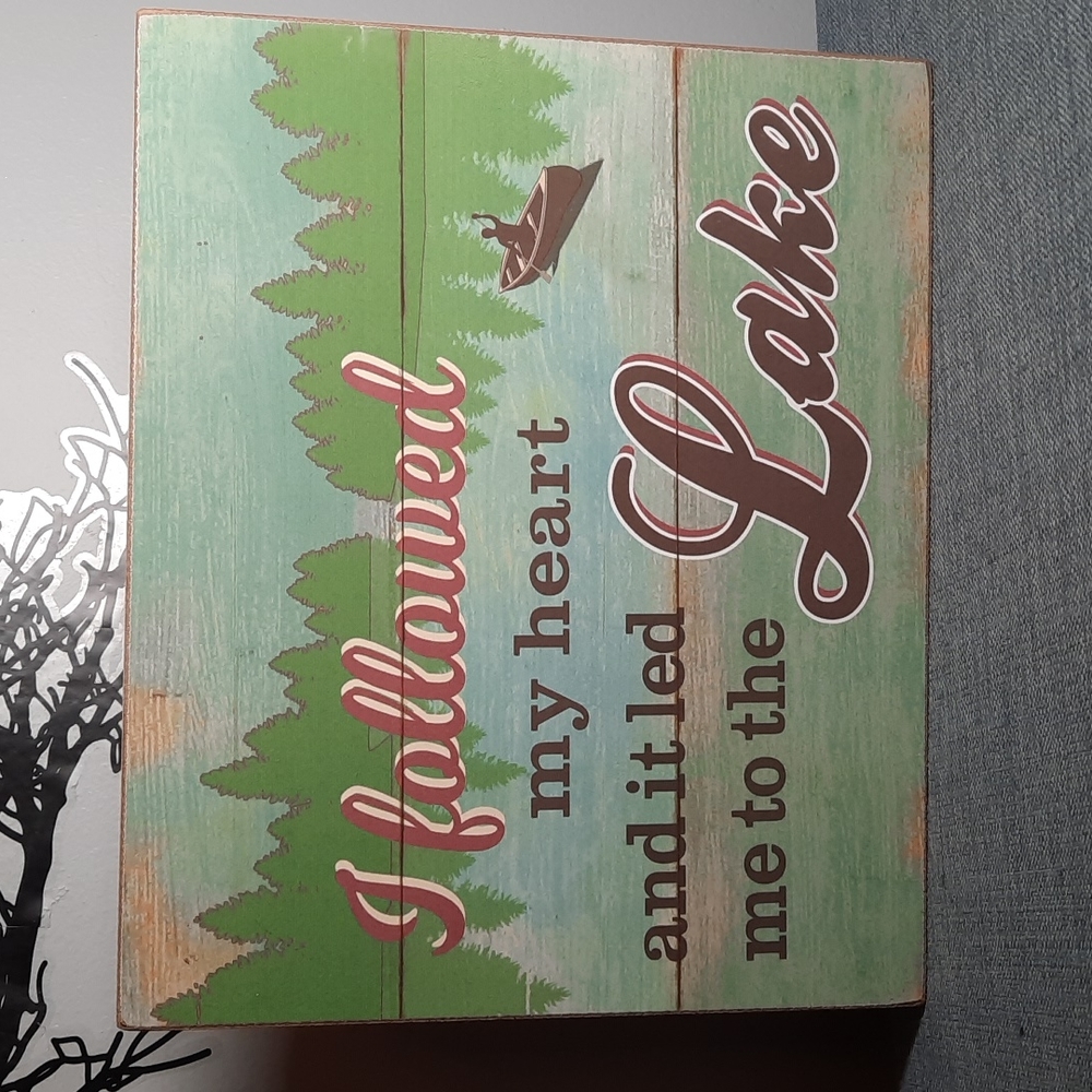 Wall Sign Home Lodge Decor I Followed My Heart Lake Cabin Lake Home